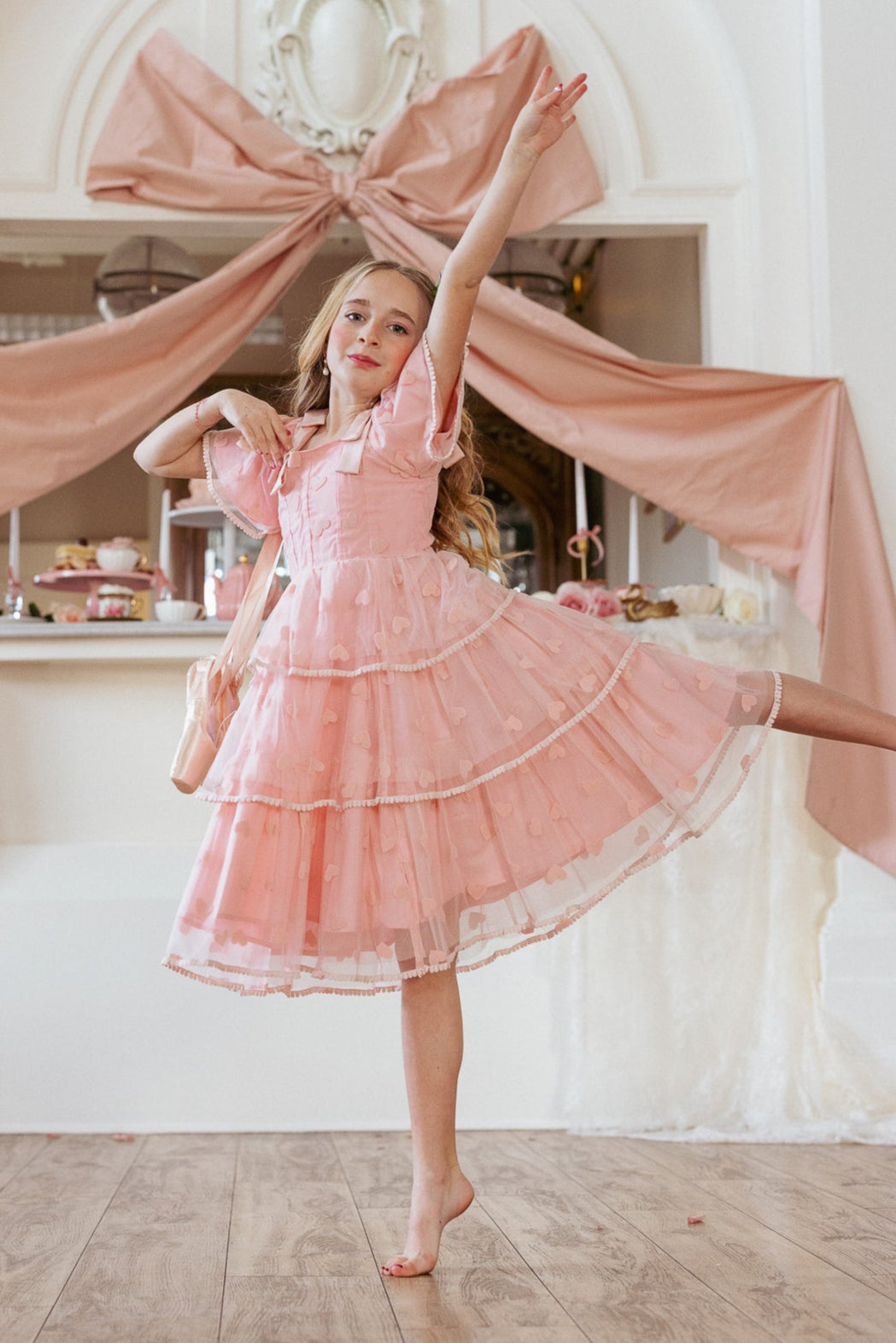 Mini Annabelle Dress in Pink Hearts - FINAL SALE – Ivy City Co