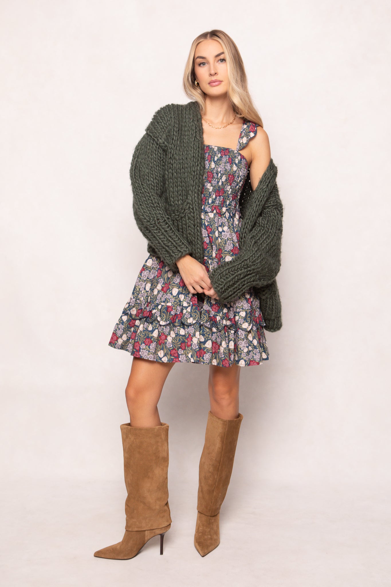 Blossom Dress in Navy Meadow Medium