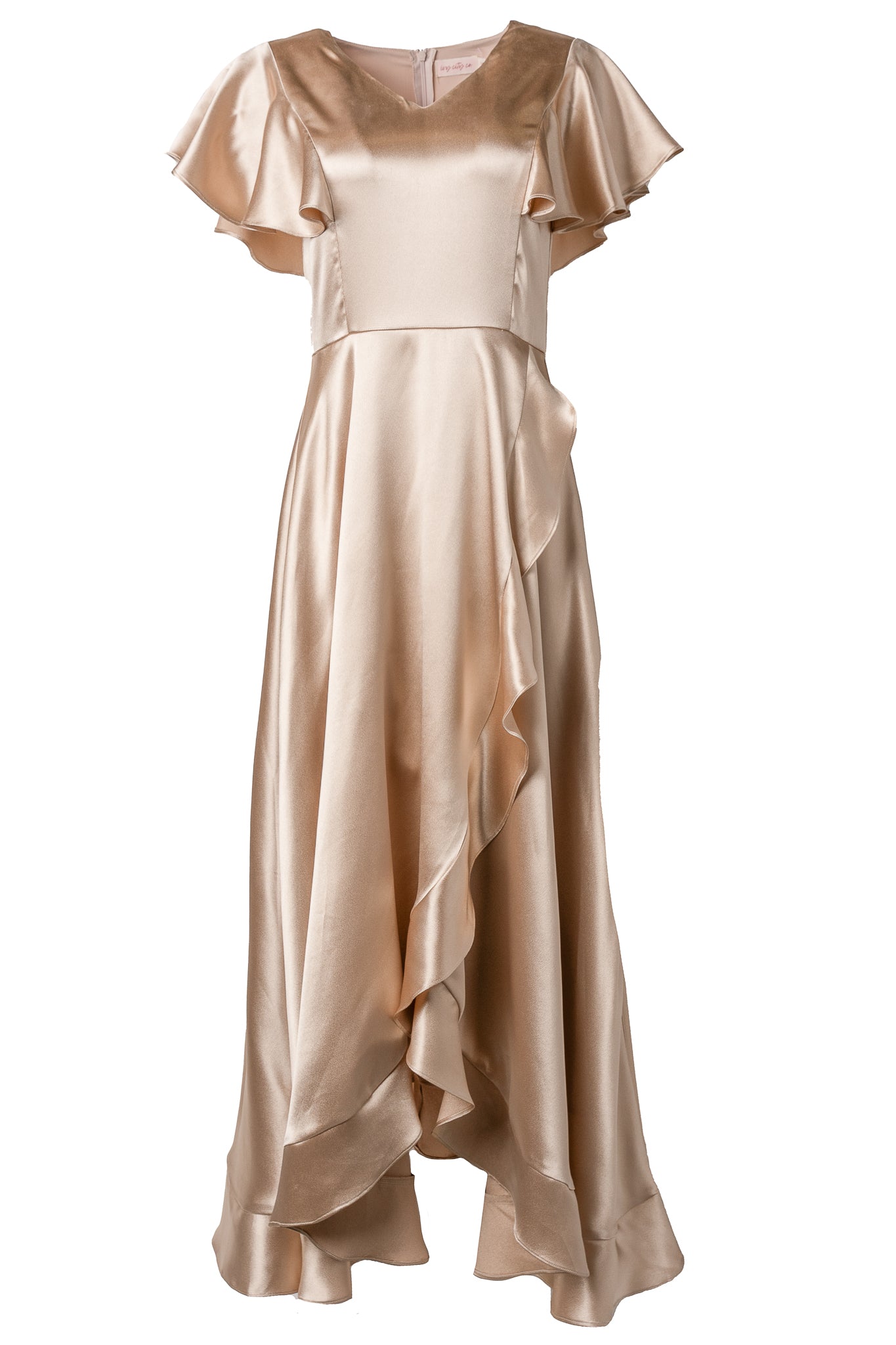 calla love champagne jacquard satin slip dress Champagne Satin Dress - Jacquard Maxi Dress - Cowl Neck Dress