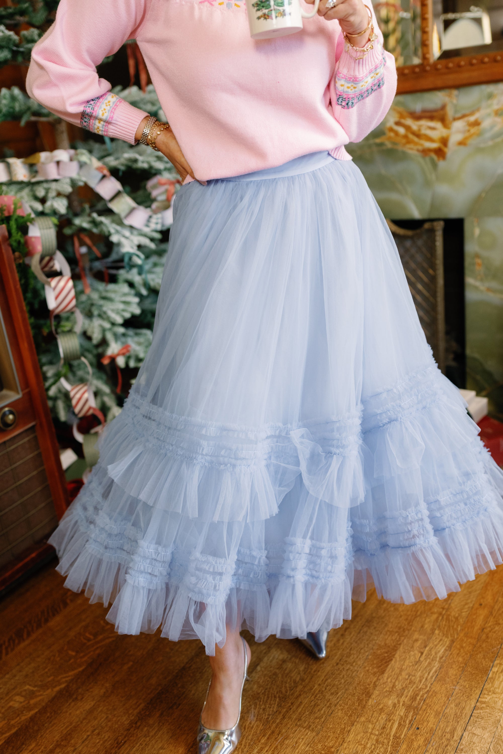 Celestine Tulle Skirt in Misty Blue | Ivy City Co