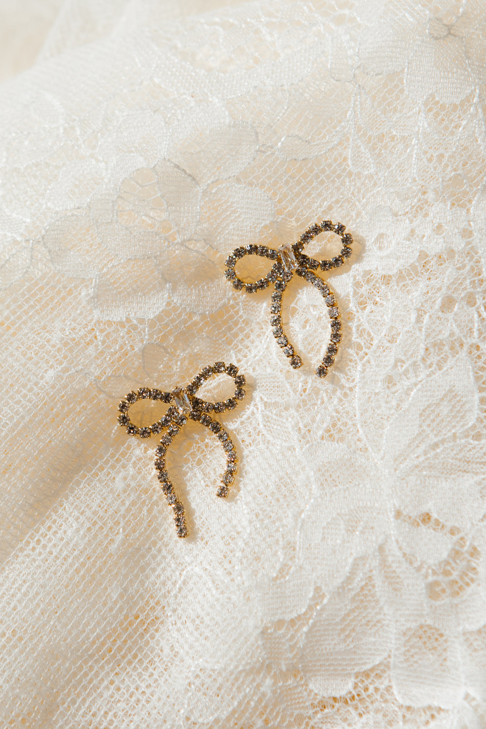 Crystal Bow Stud Earrings - FINAL SALE