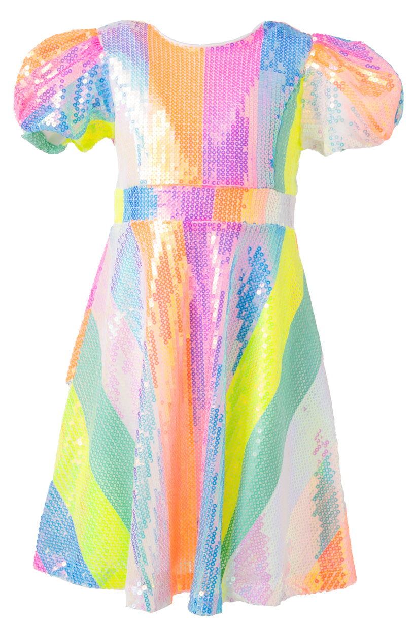 Mini Jagger Dress in Striped Sequin - FINAL SALE