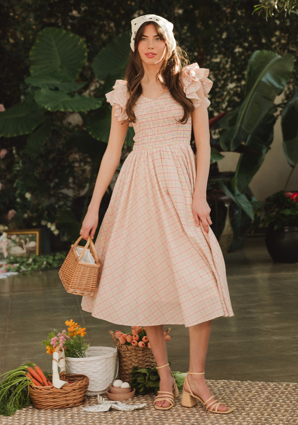 Hattie Dress in Multicolor Gingham - FINAL SALE