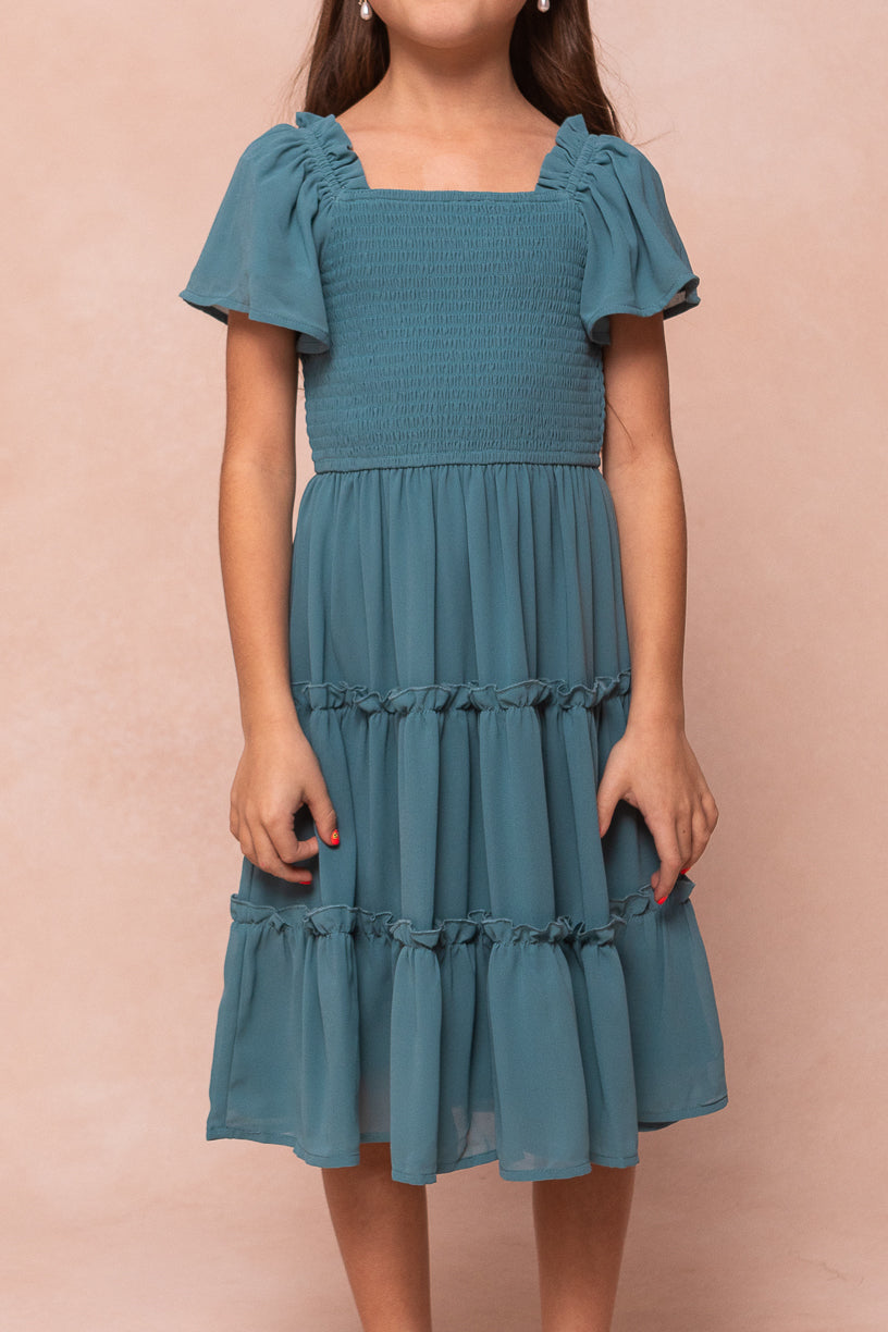 Mini Ellie Dress in Seaglass Chiffon - FINAL SALE