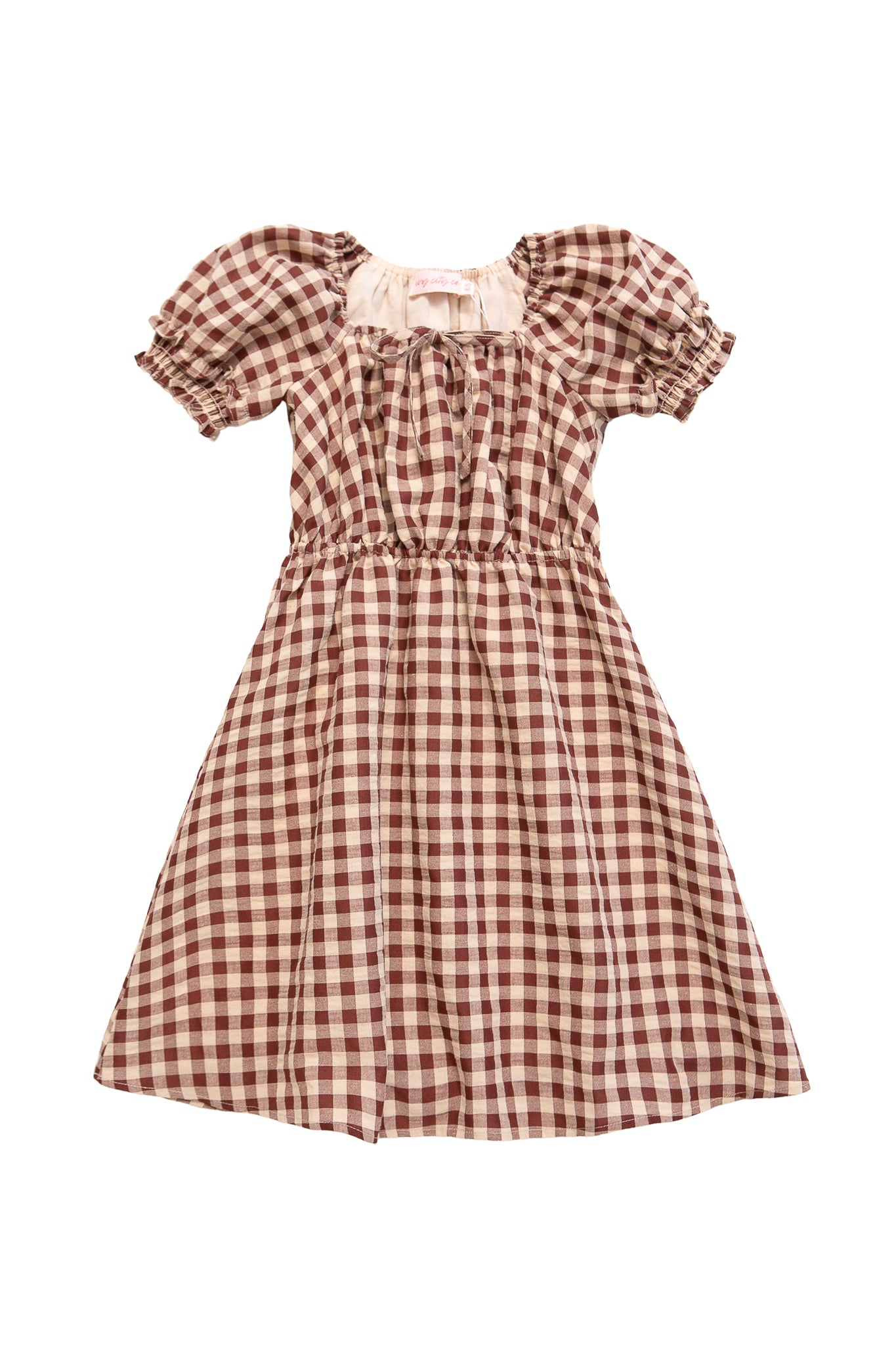 Mini Kaitlyn Dress in Chocolate Gingham Mini Kaitlyn Dress in Chocolate Gingham
