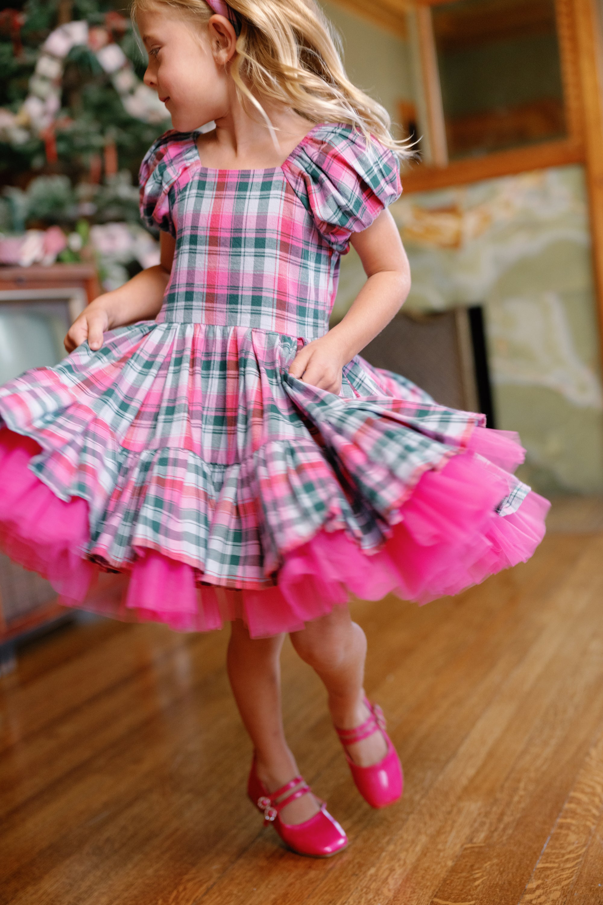 Mini Scottie Dress in Vibrant Plaid | Ivy City Co
