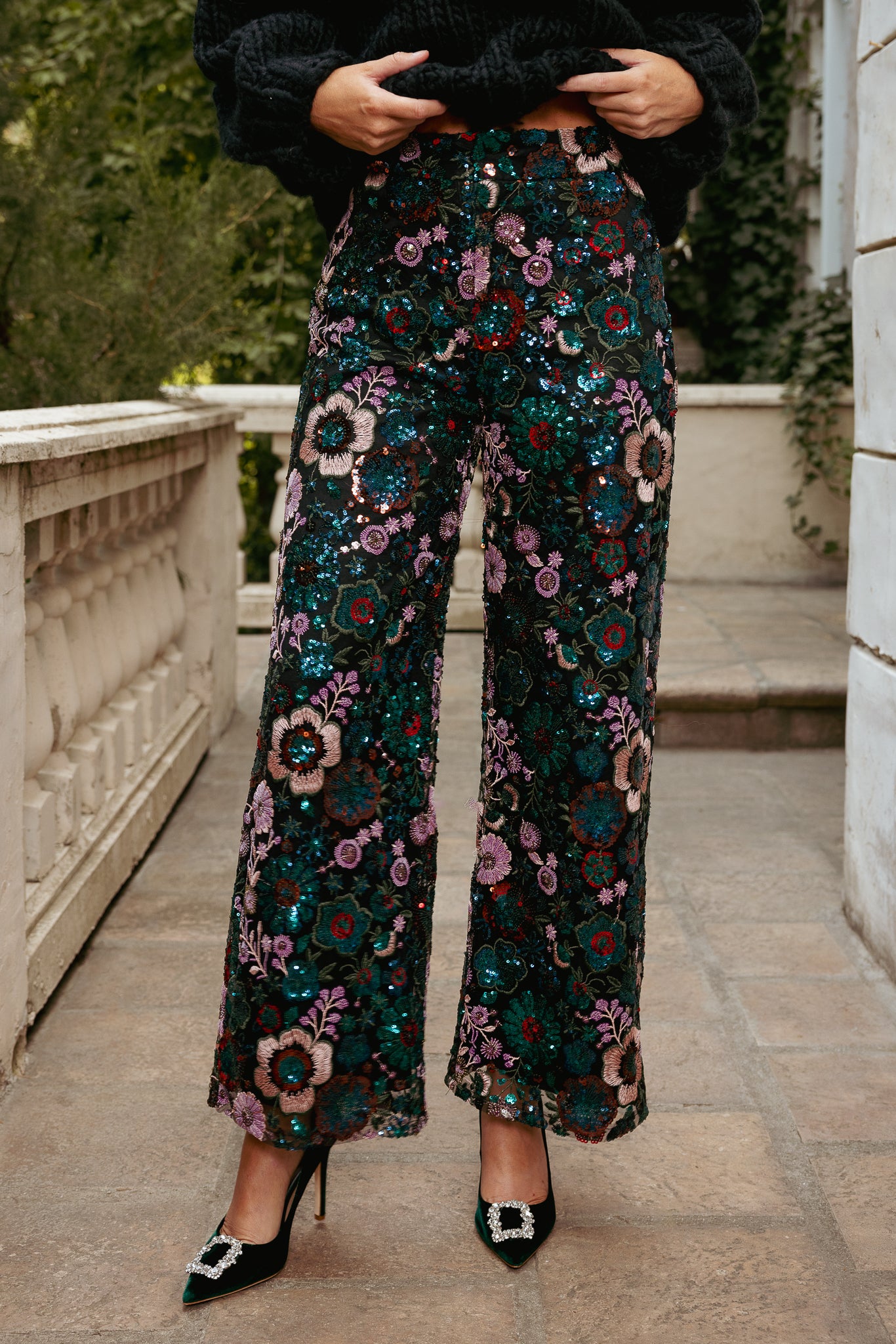 Tamsin Pants in Floral Sequin – Ivy City Co