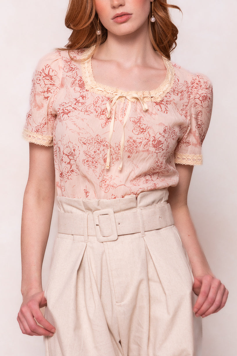Tani Top in Pink Floral - FINAL SALE