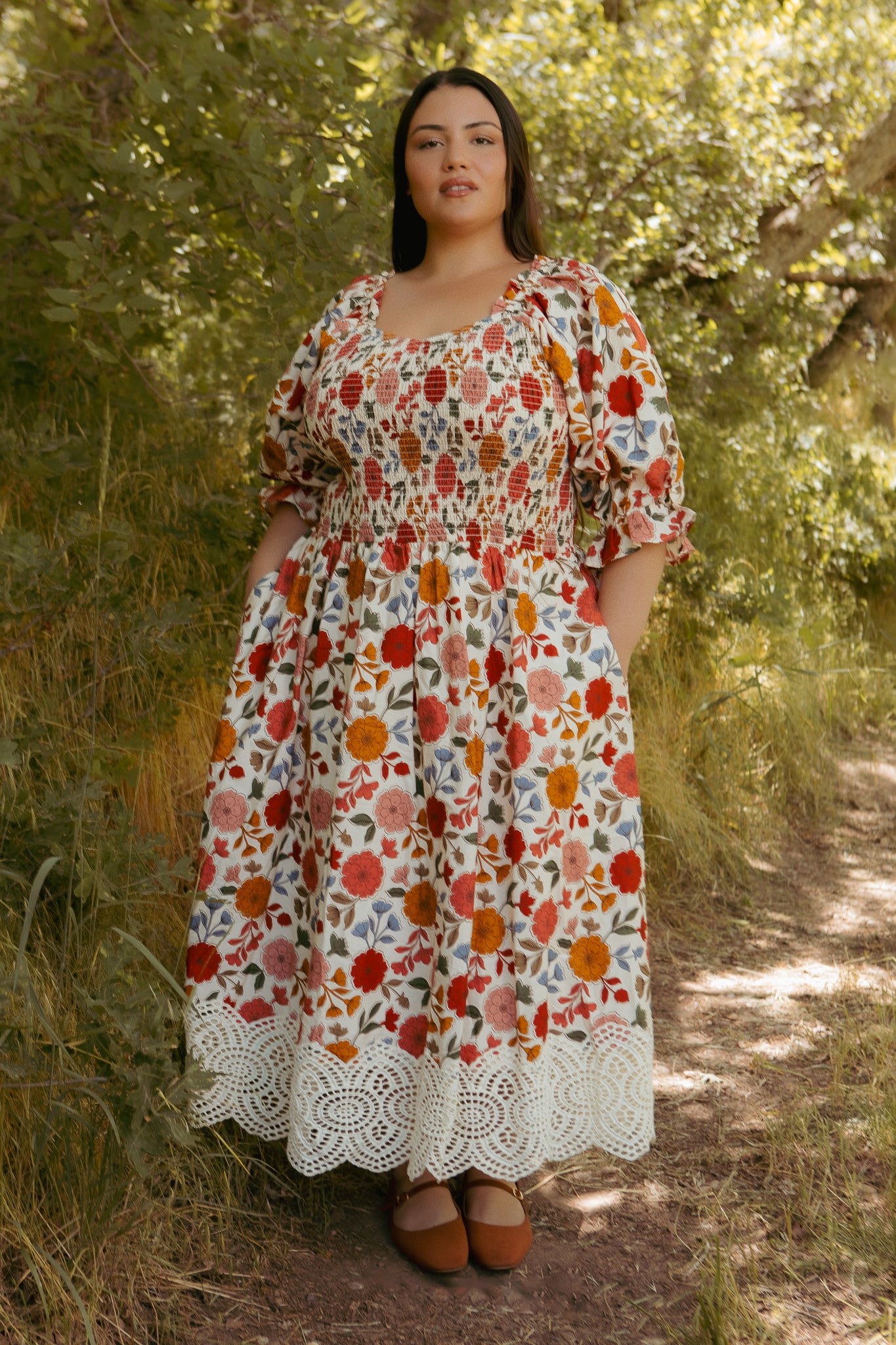 Teagan Dress in Sepia Flower – Ivy City Co