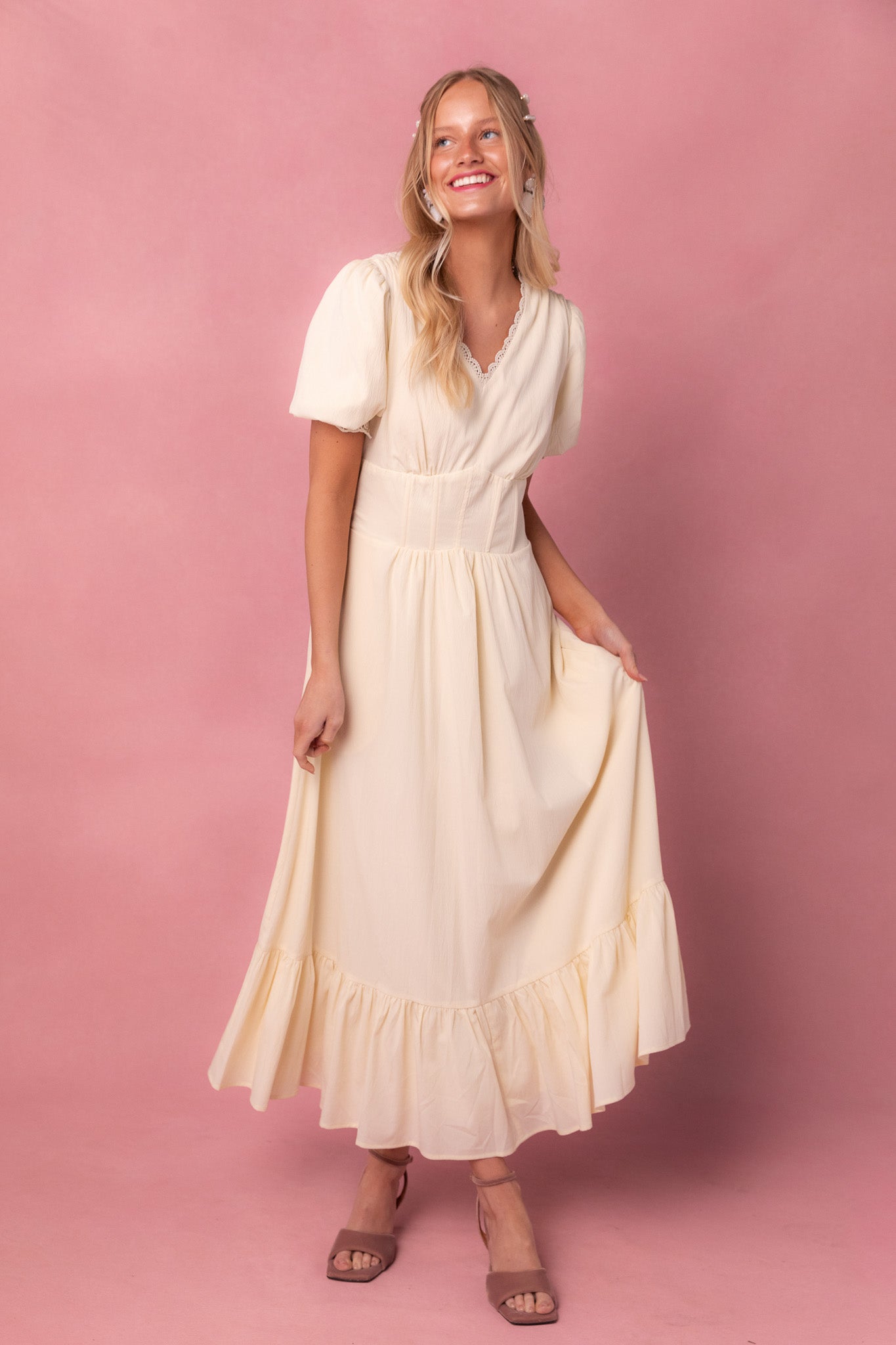 Brooke Dress in Ivory - FINAL SALE – Ivy City Co