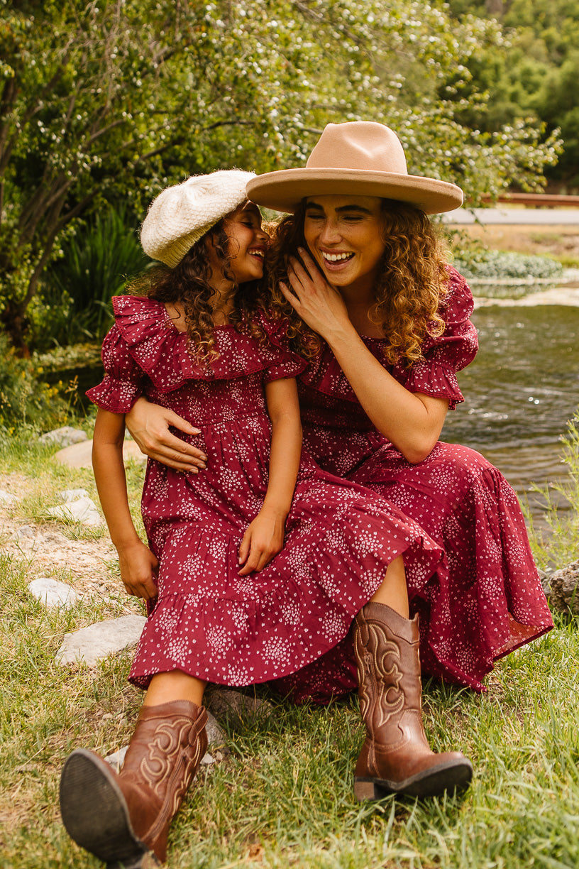 Mini Gracie Dress in Wine Floral