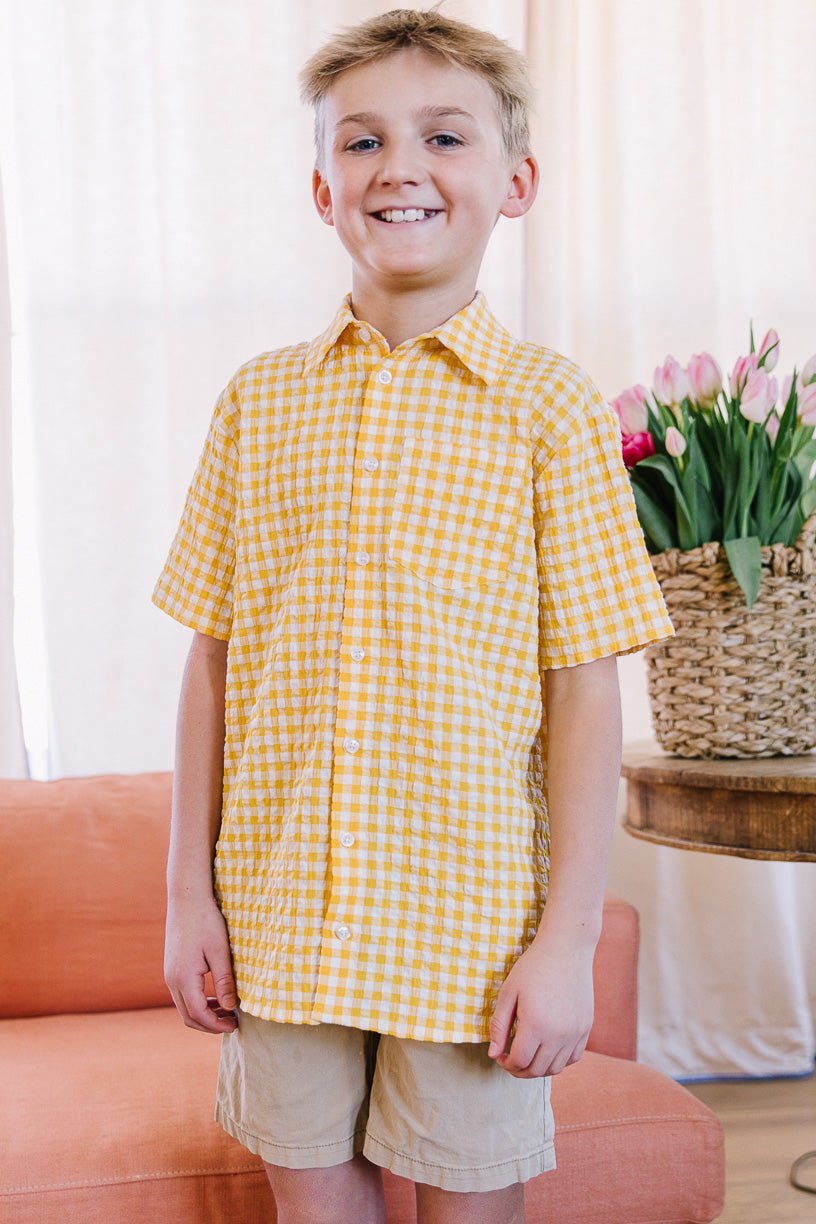 Briar Boys Shirt in Yellow Gingham - FINAL SALE – Ivy City Co