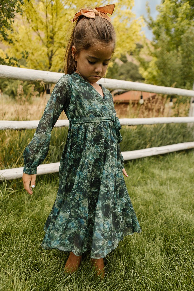 Mini Laney Dress in Green Watercolor - FINAL SALE – Ivy City Co