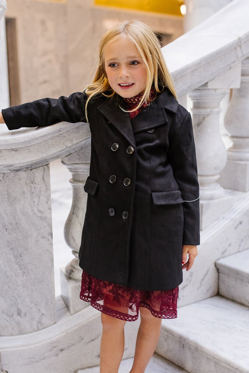 Mini Tabitha Coat in Black Suede - FINAL SALE
