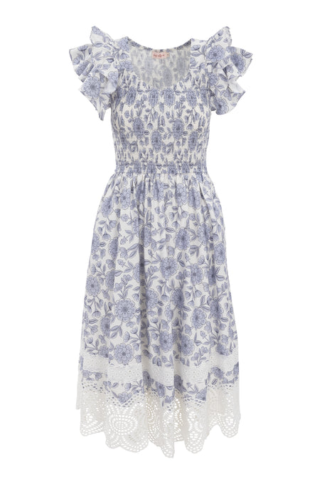 Hattie Dress in Blue Floral