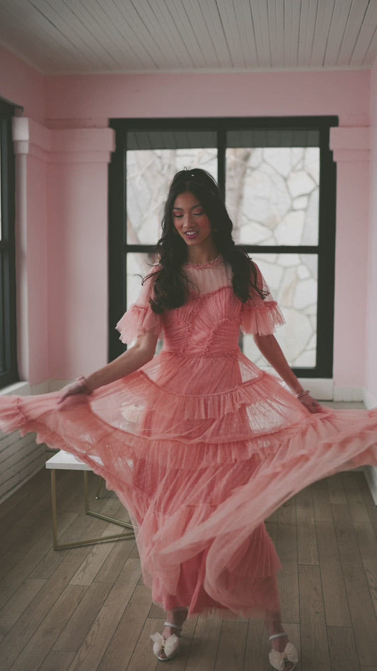 Whimsical Dress in Coral
