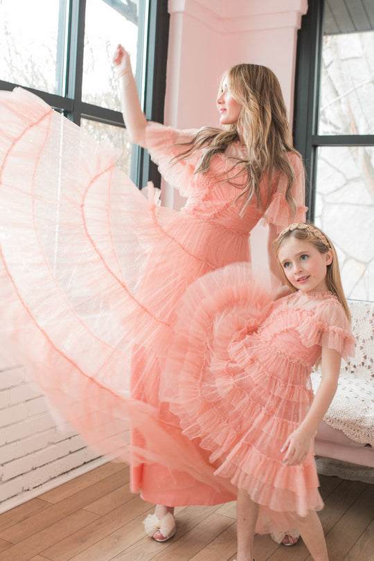 Whimsical Dress in Coral