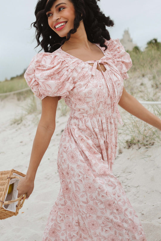 Jeanette Dress in Pink Floral