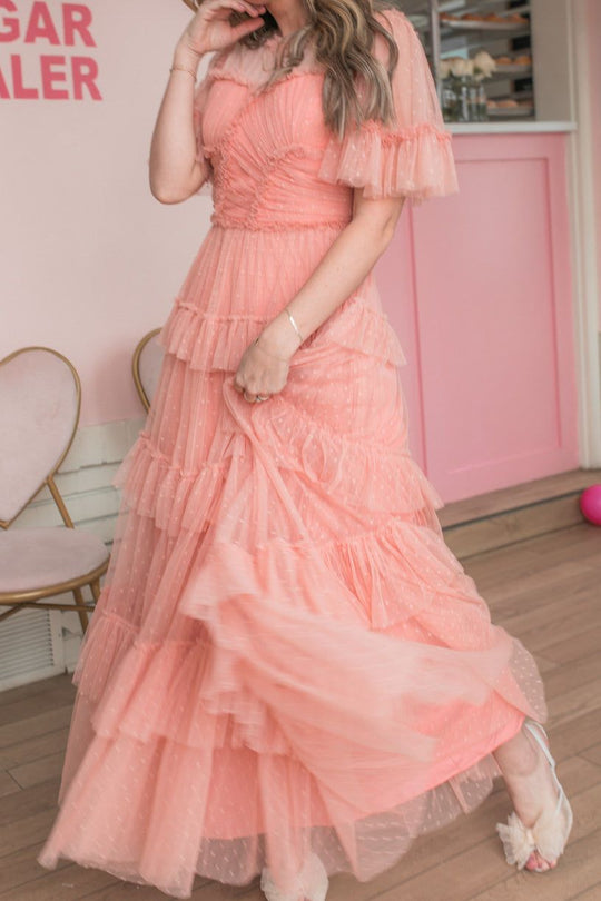 Whimsical Dress in Coral