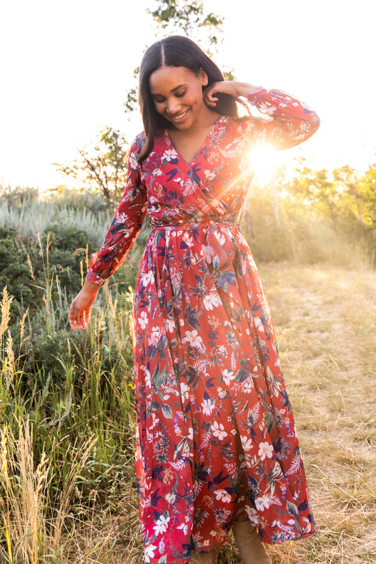 Laney Dress in Red Floral