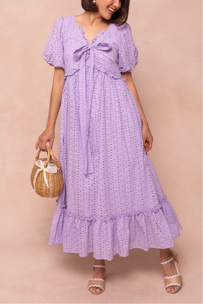 Picnic Dress in Lavender Eyelet