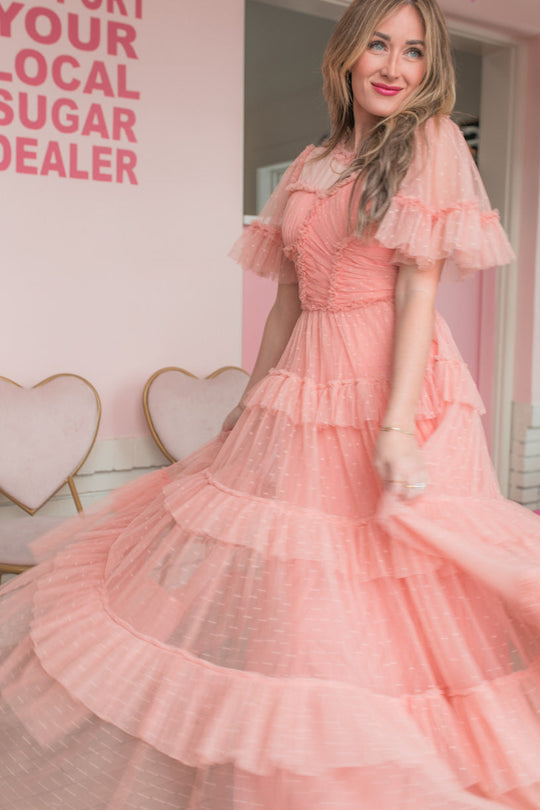 Whimsical Dress in Coral