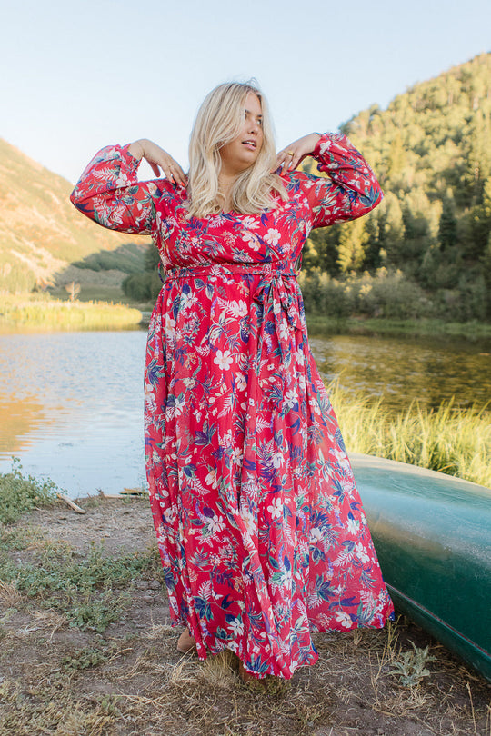 Laney Dress in Red Floral