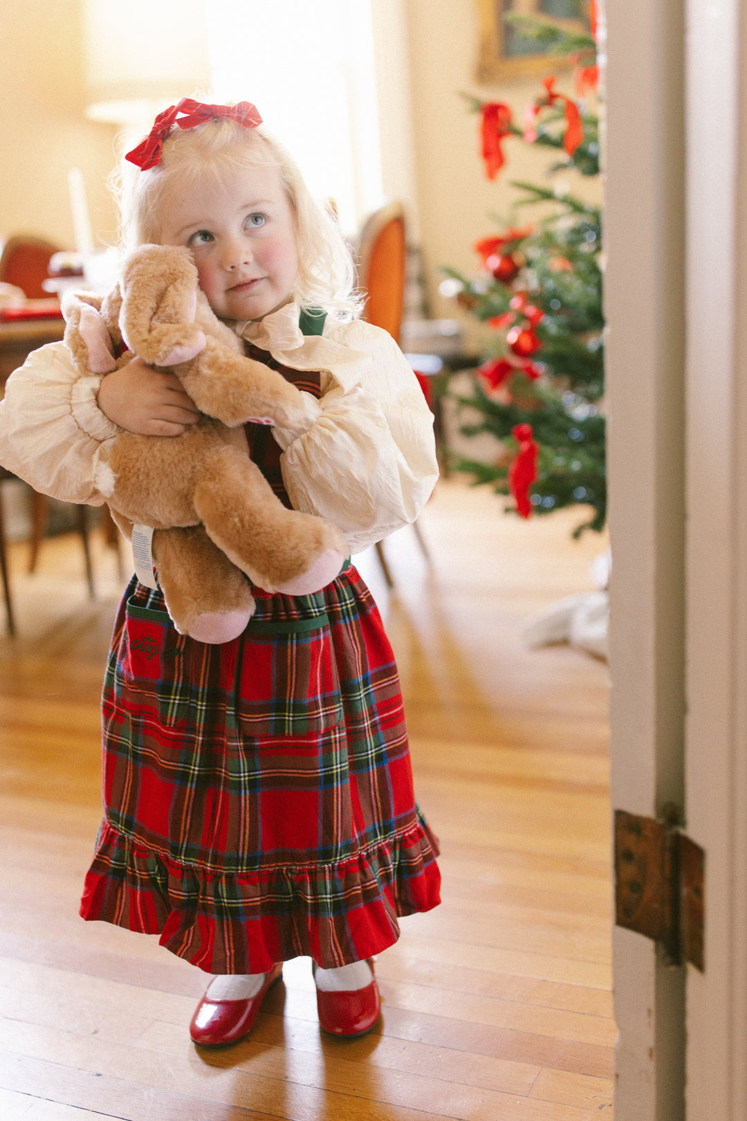 Mini Ivy Apron in Madeline Holiday Plaid Cotton