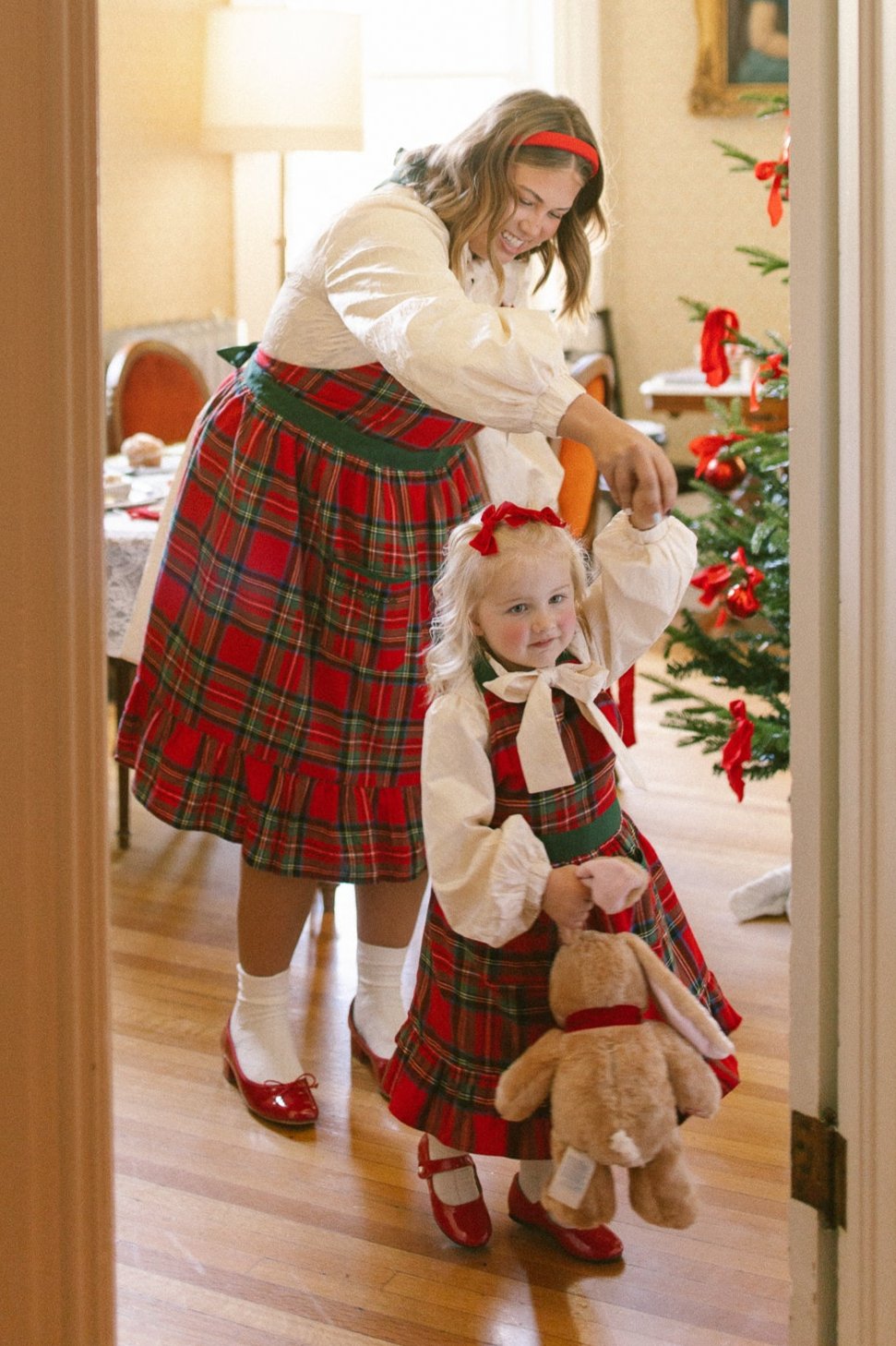 Mini Ivy Apron in Madeline Holiday Plaid Cotton FINAL SALE Ivy City Co