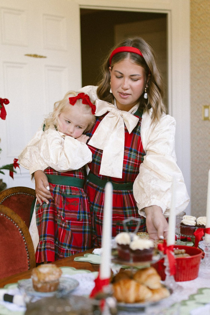 Ivy Apron in Madeline Holiday Plaid Cotton