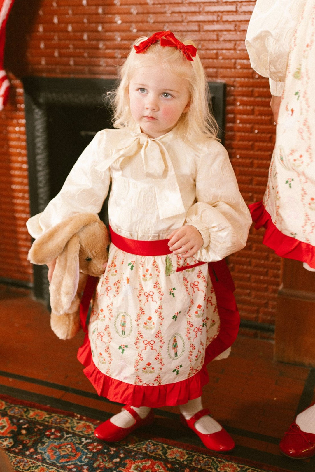 Mini Ivy Half Apron in Yuletide Cotton