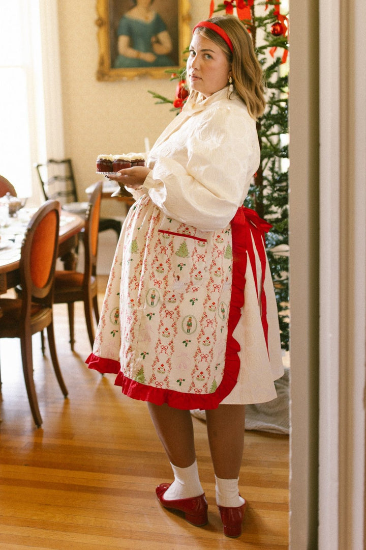 Ivy Half Apron in Yuletide Cotton