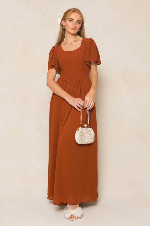 Abbie Dress in Amber Chiffon