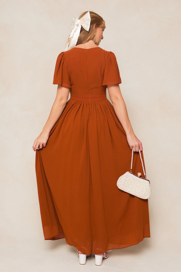 Abbie Dress in Amber Chiffon