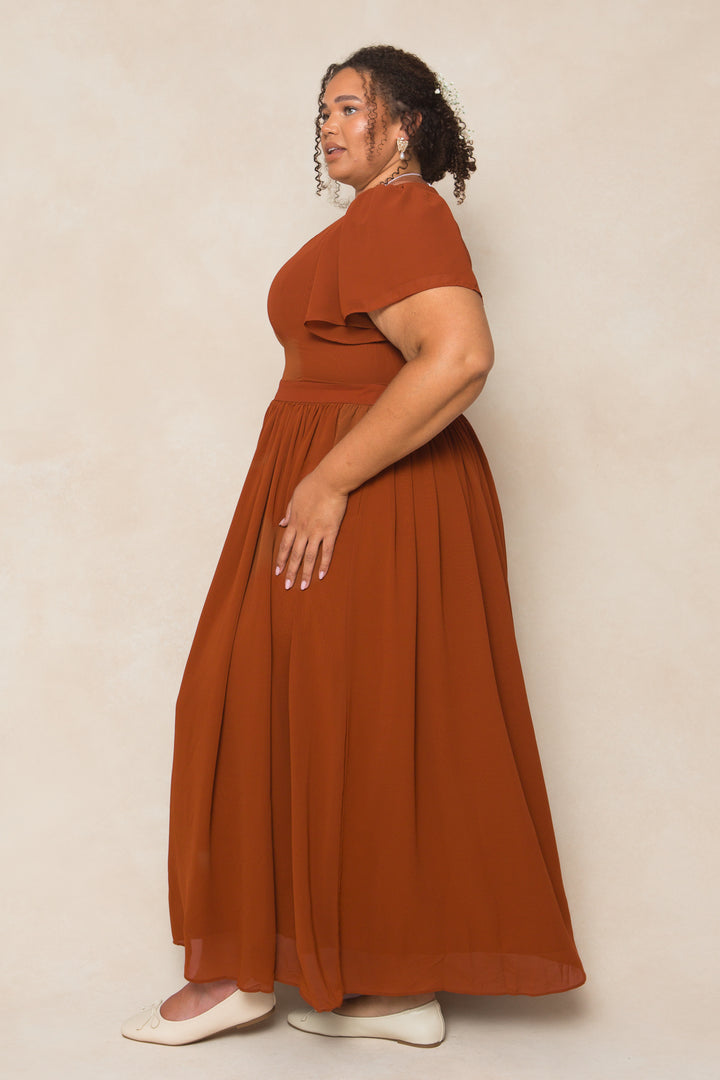 Abbie Dress in Amber Chiffon