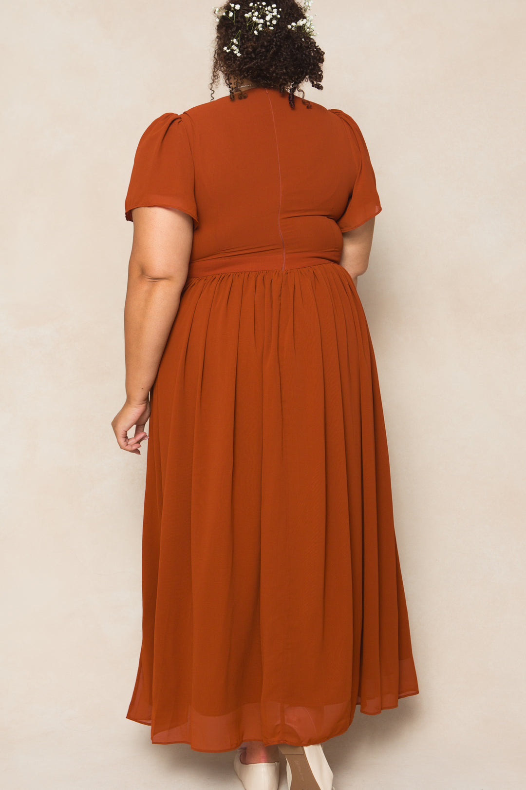 Abbie Dress in Amber Chiffon