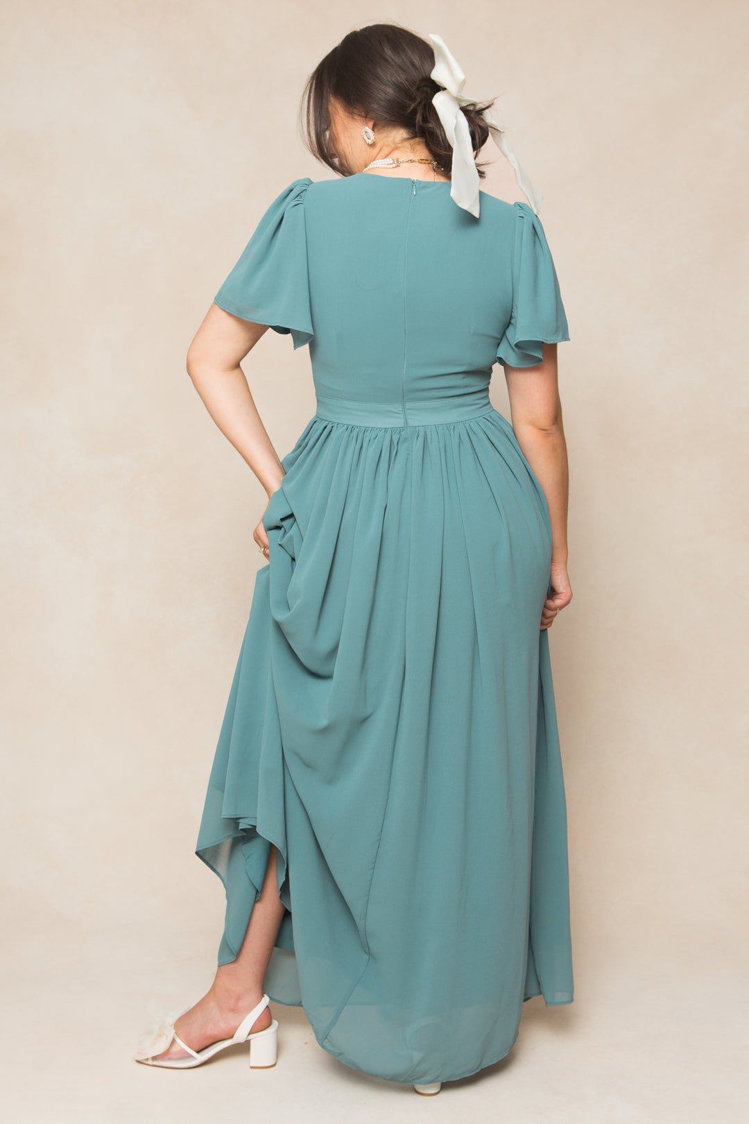 Abbie Dress in Seaglass Chiffon