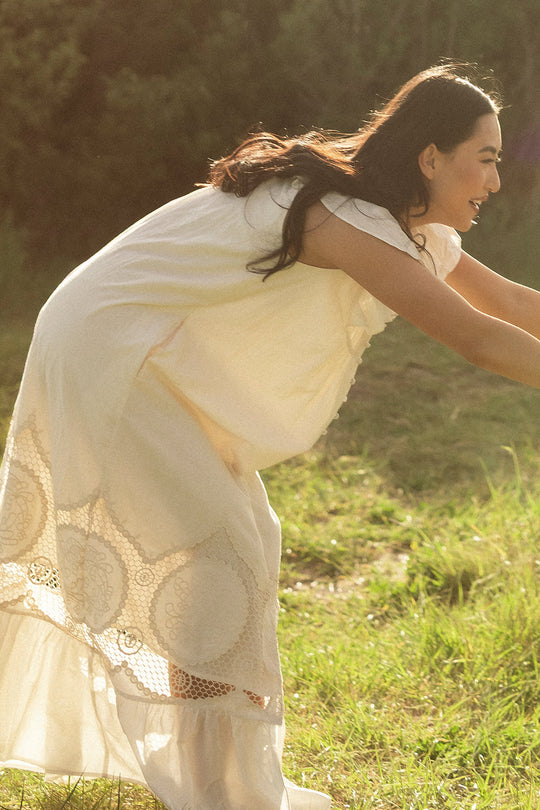 Abigail Maxi Dress in Antique Ivory-9