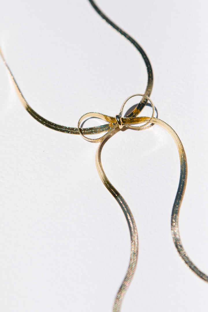Herringbone Bow Necklace