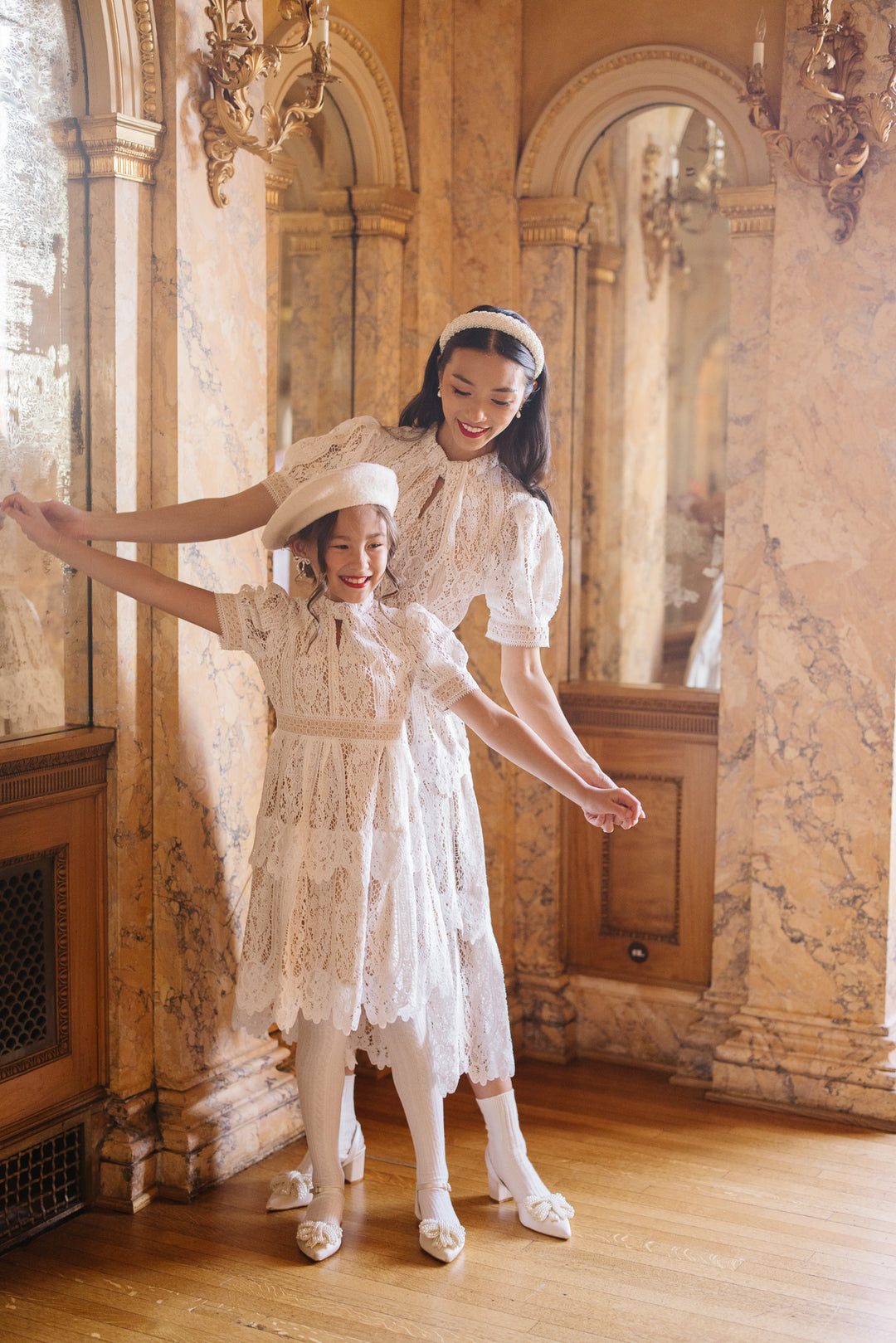 Ainsley Dress in White Lace