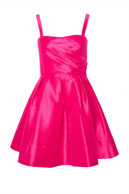 Pink dress against white background