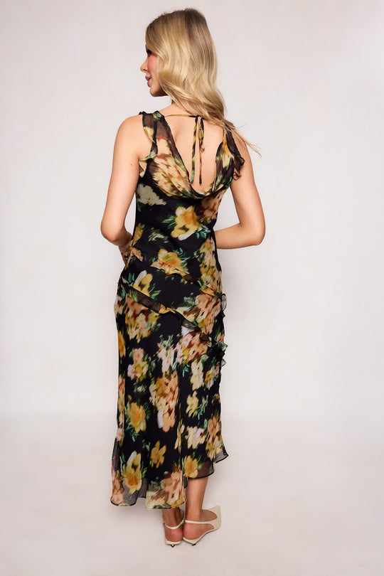 Alinta Dress in Black Floral