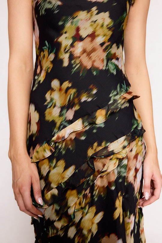 Alinta Dress in Black Floral