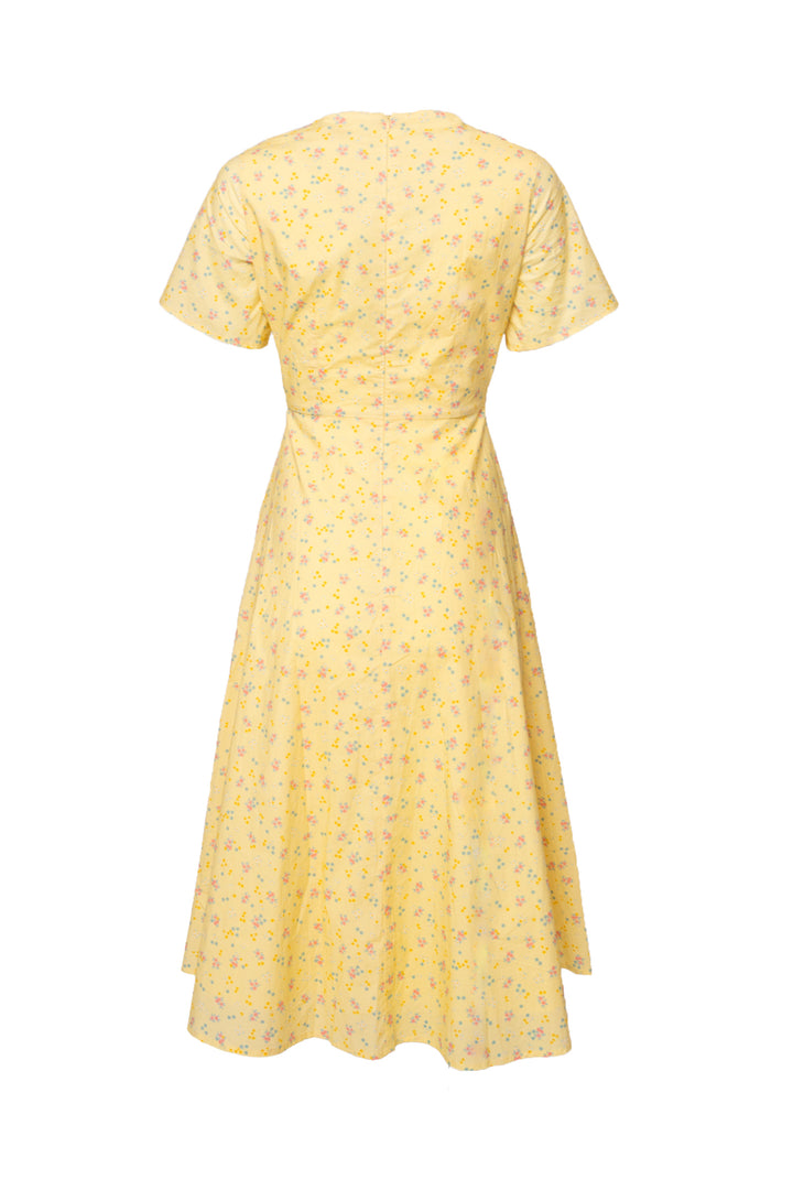 Allie Dress in Yellow Floral