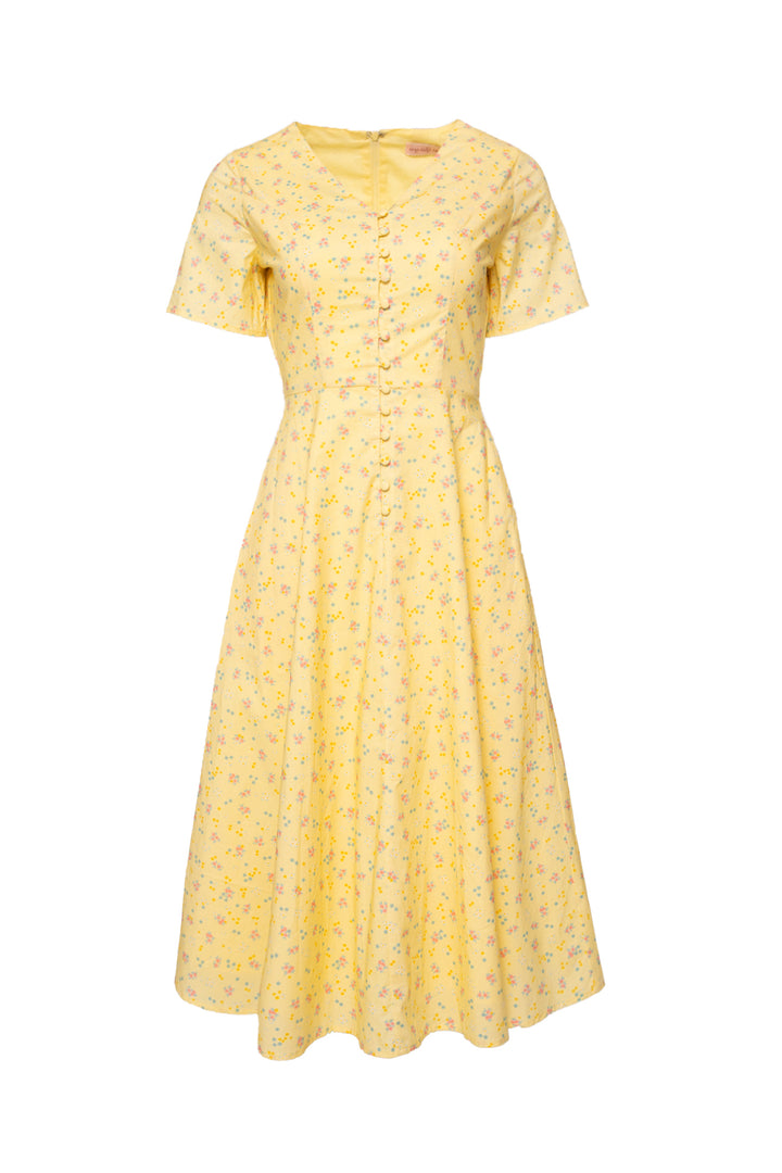 Allie Dress in Yellow Floral