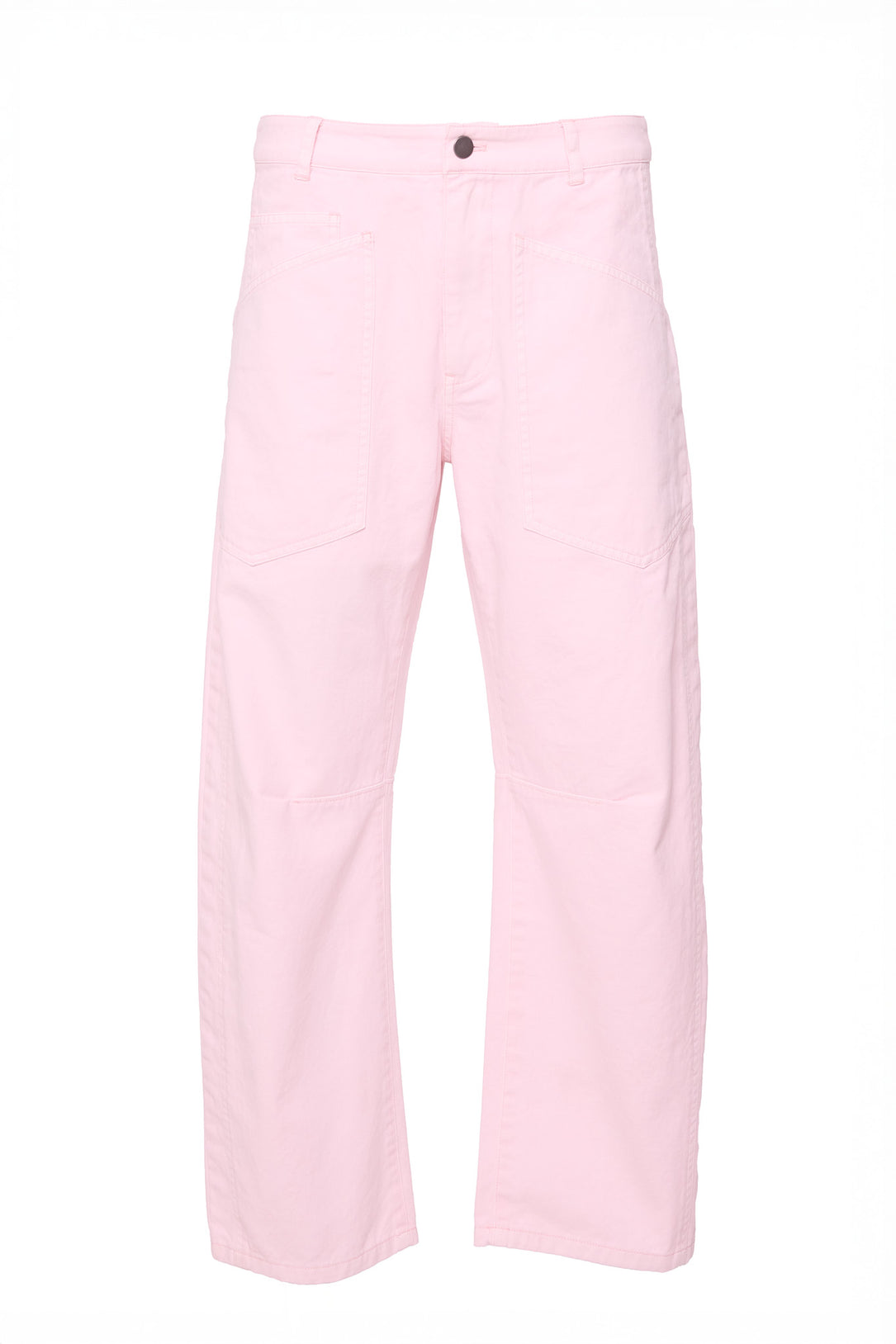 pink denim pants against a white background