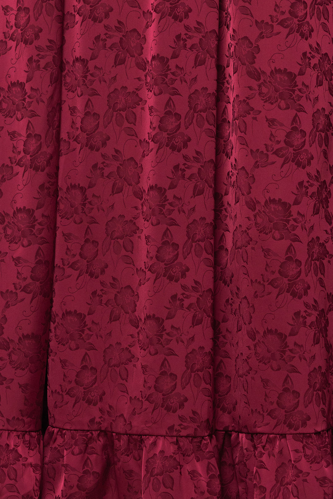 Close-up of a red floral patterned fabric