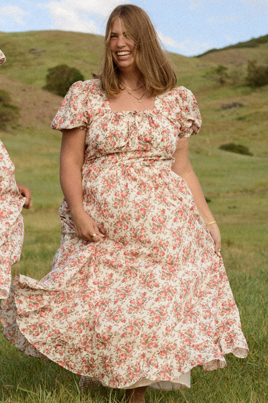 Amira Dress in Ivory Heritage Rose-7