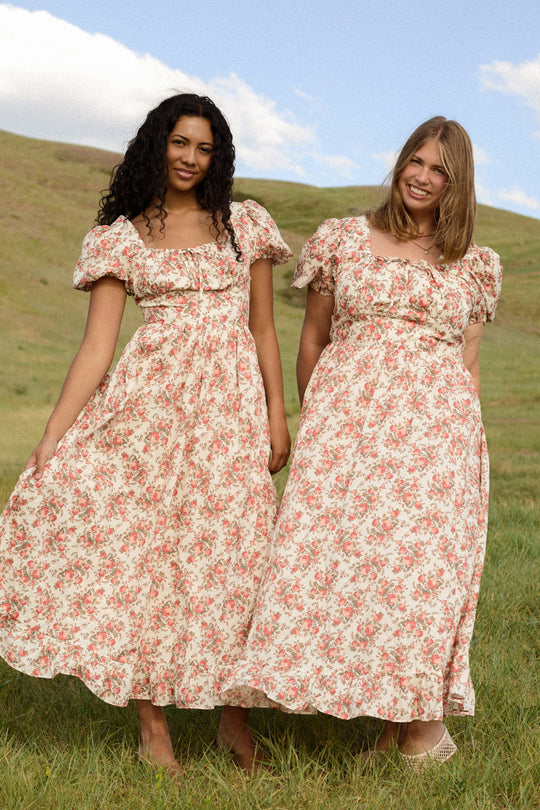 Amira Dress in Ivory Heritage Rose-8