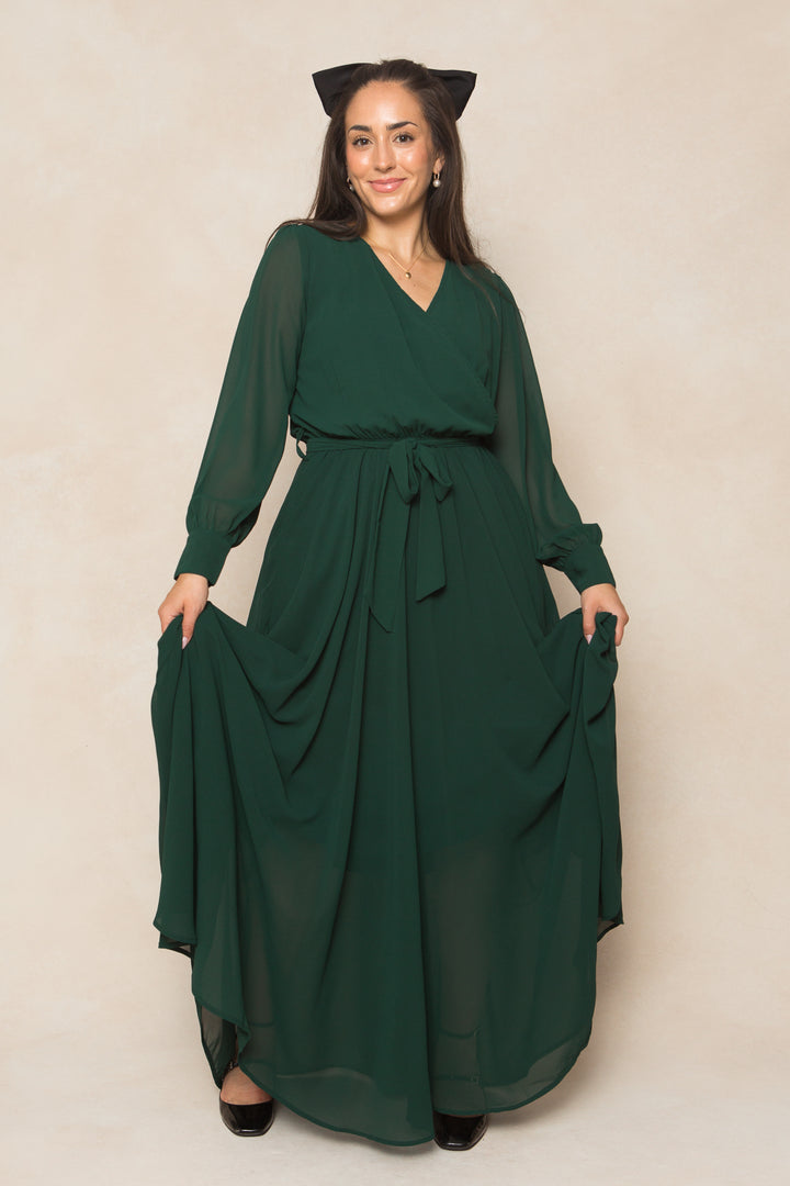 Andie Dress in Emerald Chiffon